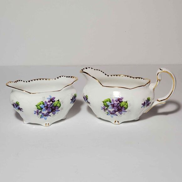 Royal Stafford Sugar Bowl and Creamer Sweet Violets - Picture 1 of 8
